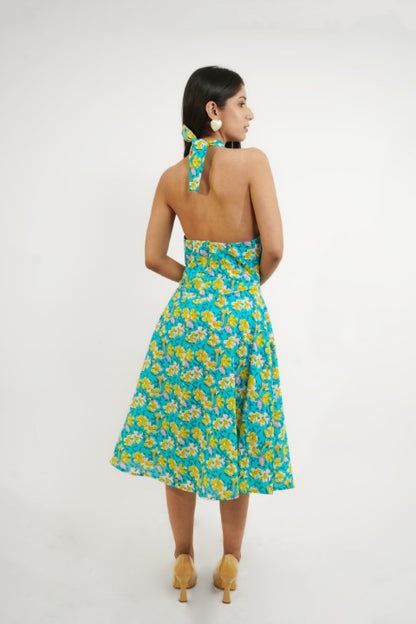 BLUE HIBISCUS DRESS