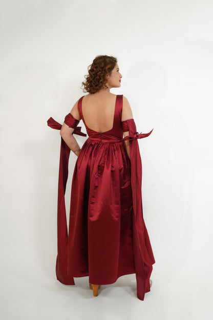 BOW SLEEVE MIDI DRESS