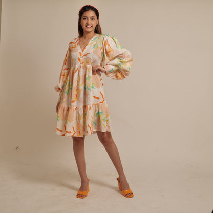 WHITE FLORAL DRESS